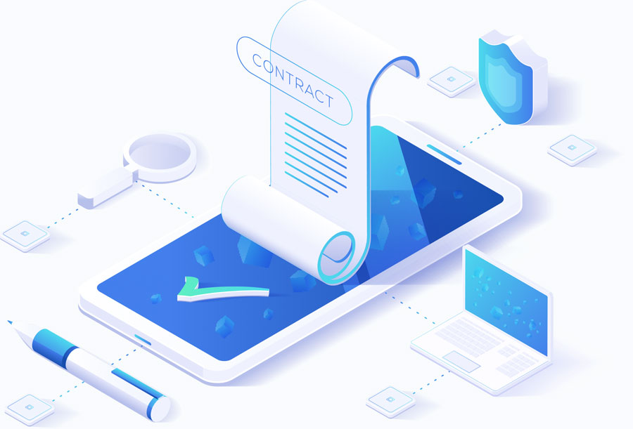 Digital contract and smartphone representing AI automation secrets for business revenue growth.